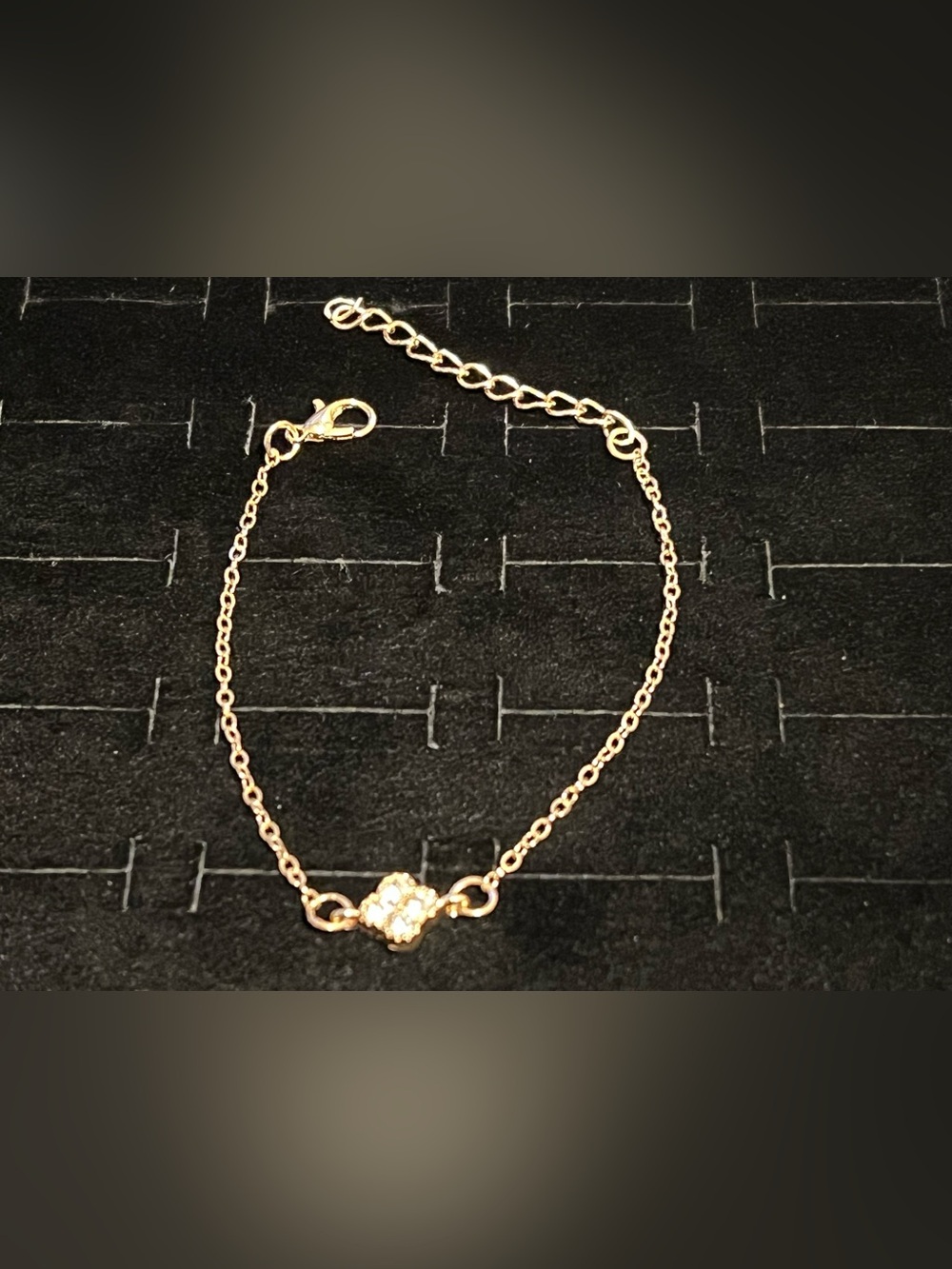 Delicate Gold toned Chain CZ adjustable Bracelet Anklet